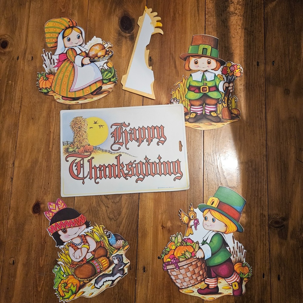 Beistle Harvest Thanksgiving Decoration Set Reproduction 1979 Artwork Incomplete
